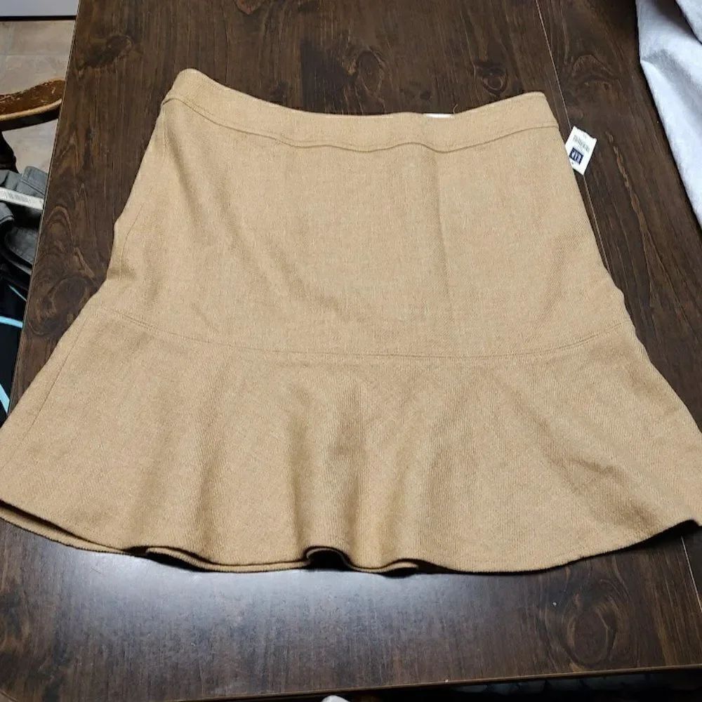 New Gap Tan Swing Hem Wool Blend Skirt Size Women's 14